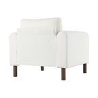Maloa Upholstered Oversized Teddy Accent Chair with Walnut Legs by