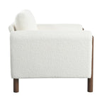 Maloa Upholstered Oversized Teddy Accent Chair with Walnut Legs by