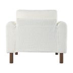 Maloa Upholstered Oversized Teddy Accent Chair with Walnut Legs by