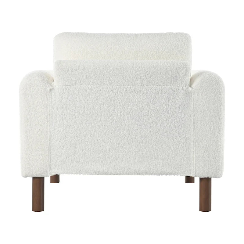 Maloa Upholstered Oversized Teddy Accent Chair with Walnut Legs by