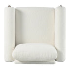 Maloa Upholstered Oversized Teddy Accent Chair with Walnut Legs by