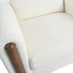 Maloa Upholstered Oversized Teddy Accent Chair with Walnut Legs by