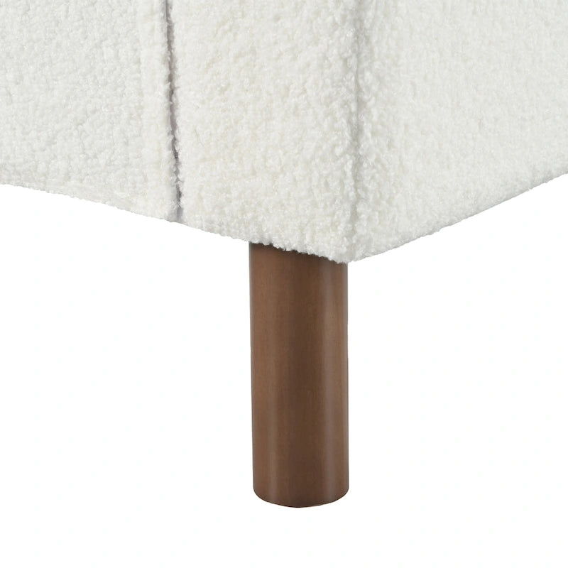 Maloa Upholstered Oversized Teddy Accent Chair with Walnut Legs by