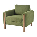 Maloa Upholstered Oversized Teddy Accent Chair with Walnut Legs by