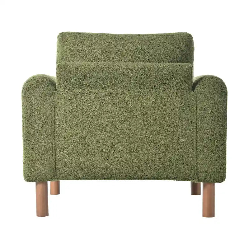 Maloa Upholstered Oversized Teddy Accent Chair with Walnut Legs by