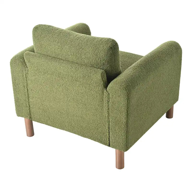 Maloa Upholstered Oversized Teddy Accent Chair with Walnut Legs by