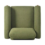 Maloa Upholstered Oversized Teddy Accent Chair with Walnut Legs by