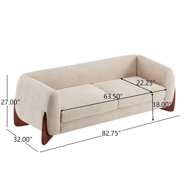 Arion Upholstered Boucle 2-Piece Living Room Sofa Set by