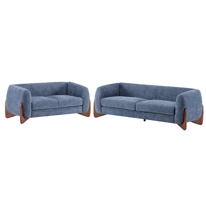 Arion Upholstered Boucle 2-Piece Living Room Sofa Set by