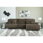 Top Tier 3-Piece Reclining Sectional with Chaise - 128W x 74D x 41H