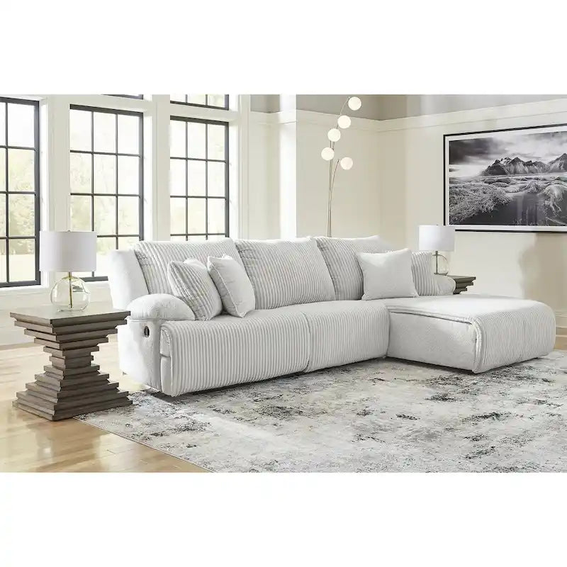 Top Tier 3-Piece Reclining Sectional with Chaise - 128W x 74D x 41H