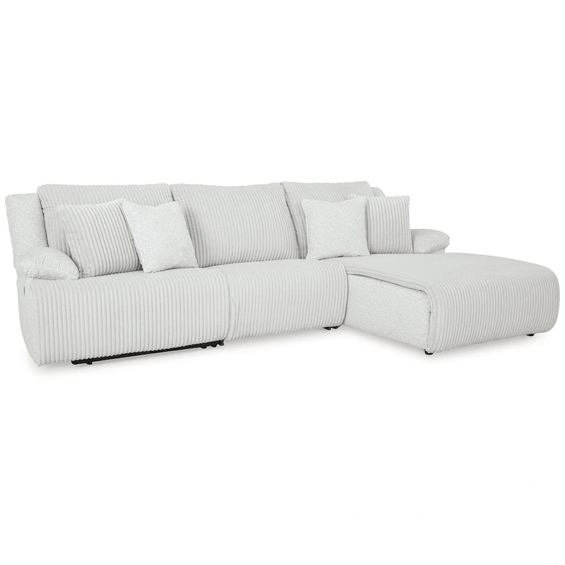 Top Tier 3-Piece Reclining Sectional with Chaise - 128W x 74D x 41H
