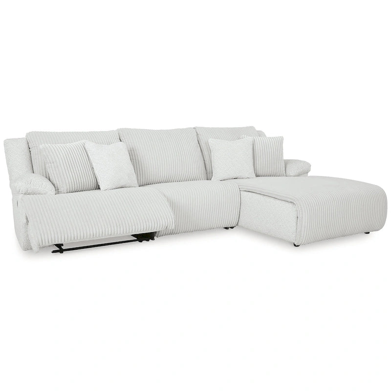 Top Tier 3-Piece Reclining Sectional with Chaise - 128W x 74D x 41H