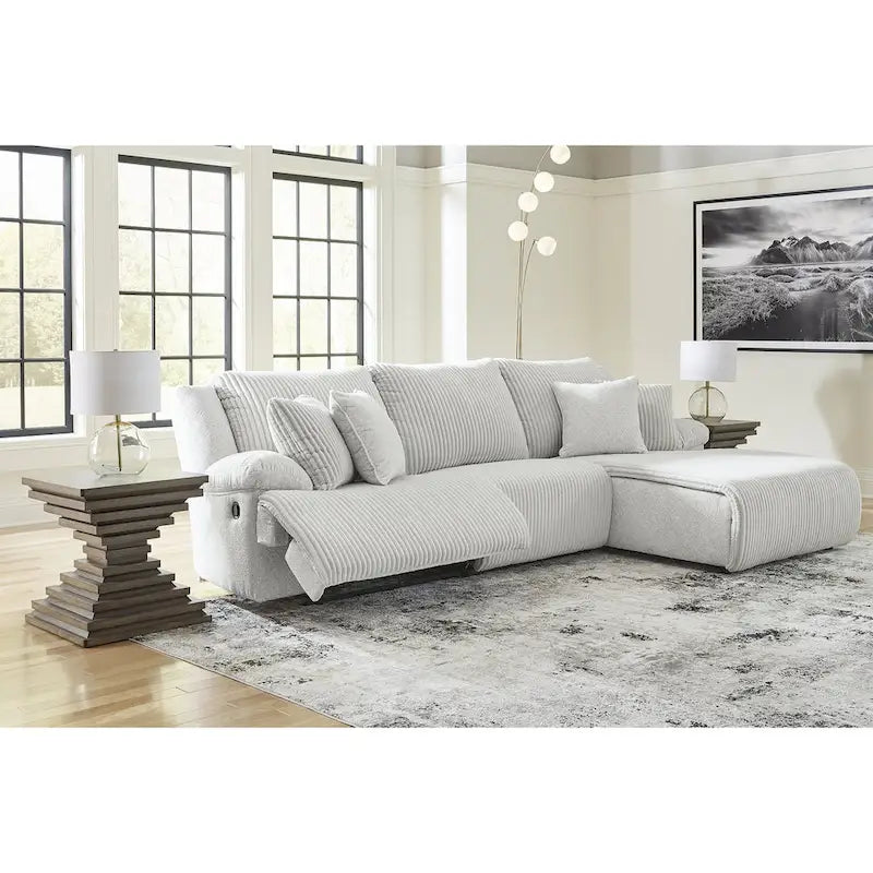 Top Tier 3-Piece Reclining Sectional with Chaise - 128W x 74D x 41H
