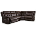  Punch Up Dark Brown 4-Piece Power Reclining Sectional - 107W x 75D x 41H