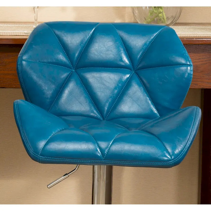 Modern Set of 2 Swivel Bar Stools with Tufted Upholstered Seat, Chrome Metal Base, Height Adjustable for Kitchen Island
