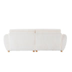 84.4 Corduroy 3-Seater Sofa with Solid Wood Frame, Comfortable Cushions
