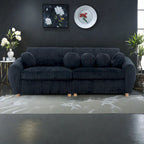84.4 Corduroy 3-Seater Sofa with Solid Wood Frame, Comfortable Cushions