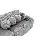 84.4 Corduroy 3-Seater Sofa with Solid Wood Frame, Comfortable Cushions