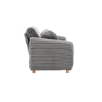 84.4 Corduroy 3-Seater Sofa with Solid Wood Frame, Comfortable Cushions