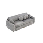 84.4 Corduroy 3-Seater Sofa with Solid Wood Frame, Comfortable Cushions