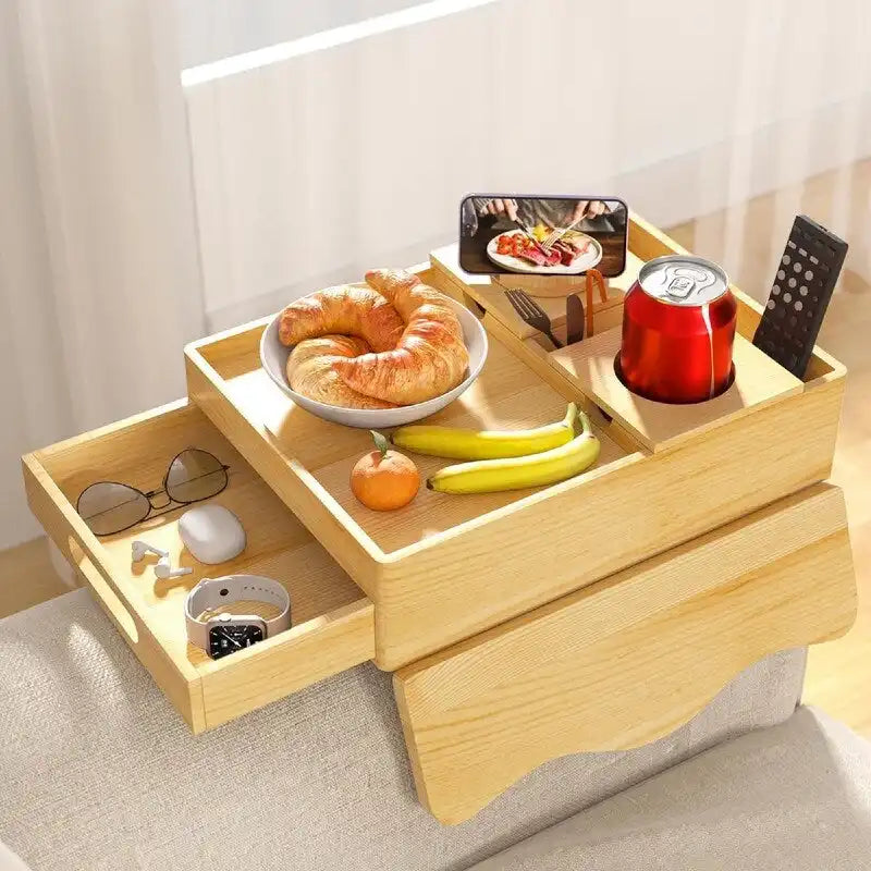Couch Cup Holder Tray - 13.9L x 9.8W x 3H