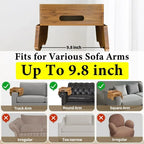 Couch Cup Holder Tray - 13.9L x 9.8W x 3H