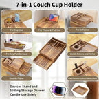 Couch Cup Holder Tray - 13.9L x 9.8W x 3H