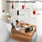 Couch Cup Holder Tray - 13.9L x 9.8W x 3H