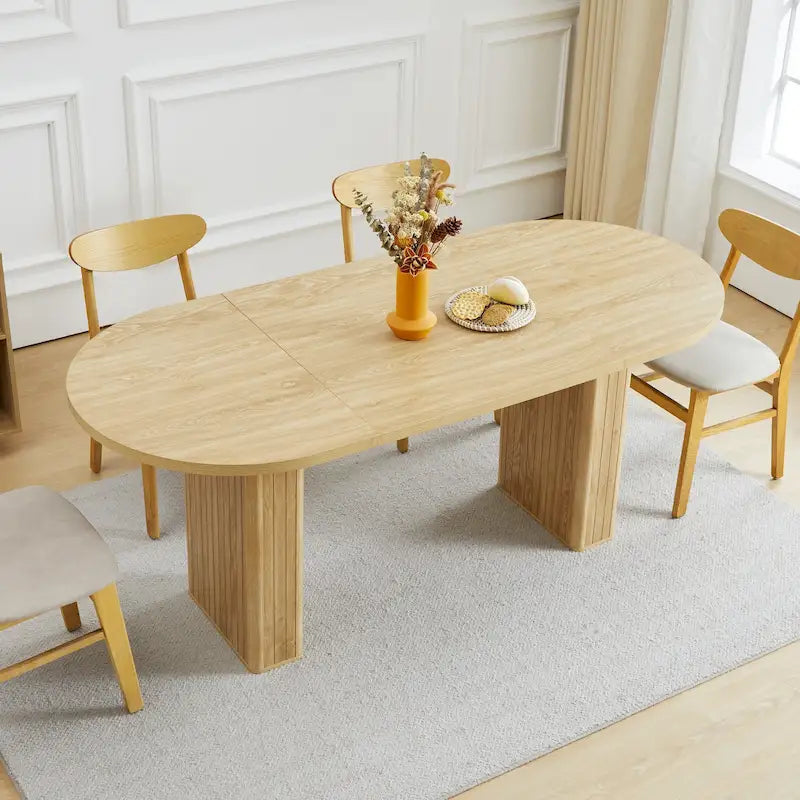 Oval Wood 70.86 in. Dining Table Seats 4-6