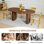 Oval Wood 70.86 in. Dining Table Seats 4-6