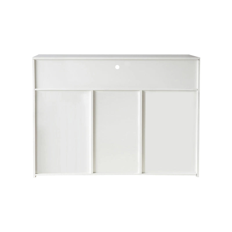 Living Room Sideboard Storage Cabinet Black High Gloss with LED Light, Modern Kitchen Unit Cupboard Buffet Wooden Storage