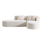 107.5 Polyester Curved Corner Sectional Sofa with Wide Stitching