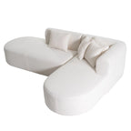 107.5 Polyester Curved Corner Sectional Sofa with Wide Stitching