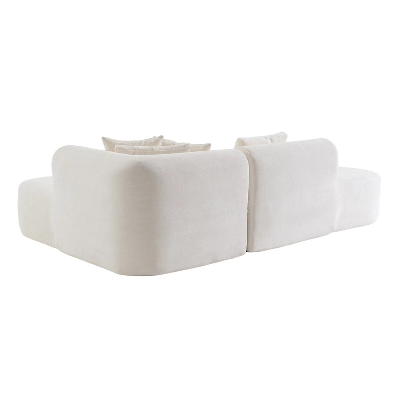 107.5 Polyester Curved Corner Sectional Sofa with Wide Stitching