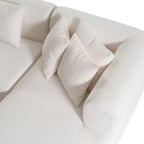 107.5 Polyester Curved Corner Sectional Sofa with Wide Stitching