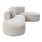 107.5 Polyester Curved Corner Sectional Sofa with Wide Stitching