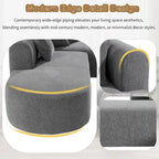 107.5 Polyester Curved Corner Sectional Sofa with Wide Stitching