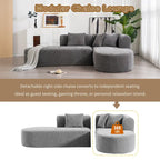 107.5 Polyester Curved Corner Sectional Sofa with Wide Stitching