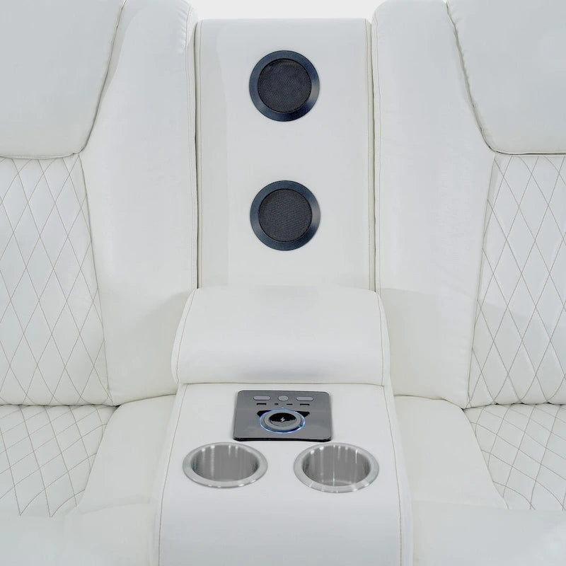 Deluxe Theater-Style Reclining Sofa Set with Power Recline, LED Lights, Wireless Charging and bluetooth Speaker