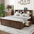 White King Bed - Storage Headboard - USB Ports - 2 Drawers - 600lb Capacity