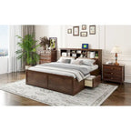White King Bed - Storage Headboard - USB Ports - 2 Drawers - 600lb Capacity