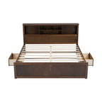 White King Bed - Storage Headboard - USB Ports - 2 Drawers - 600lb Capacity