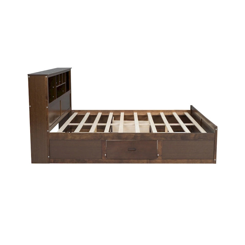 White King Bed - Storage Headboard - USB Ports - 2 Drawers - 600lb Capacity