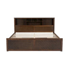 White King Bed - Storage Headboard - USB Ports - 2 Drawers - 600lb Capacity