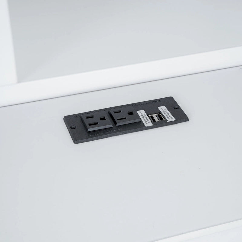 White King Bed - Storage Headboard - USB Ports - 2 Drawers - 600lb Capacity
