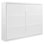 Queen Murphy Bed - Dual-Piston - White/Gray - 600lb Capacity - No Box Spring