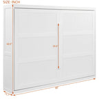 Queen Murphy Bed - Dual-Piston - White/Gray - 600lb Capacity - No Box Spring