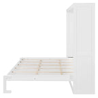 Queen Murphy Bed - Dual-Piston - White/Gray - 600lb Capacity - No Box Spring