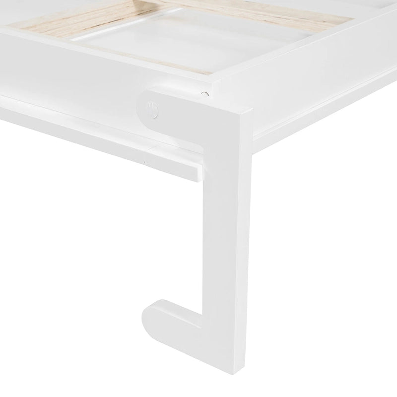 Queen Murphy Bed - Dual-Piston - White/Gray - 600lb Capacity - No Box Spring